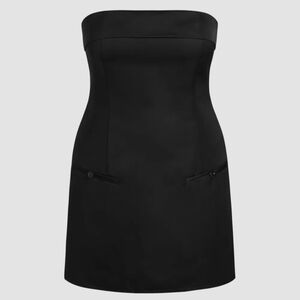 Black Strapless Dress with Pocket detail 2X